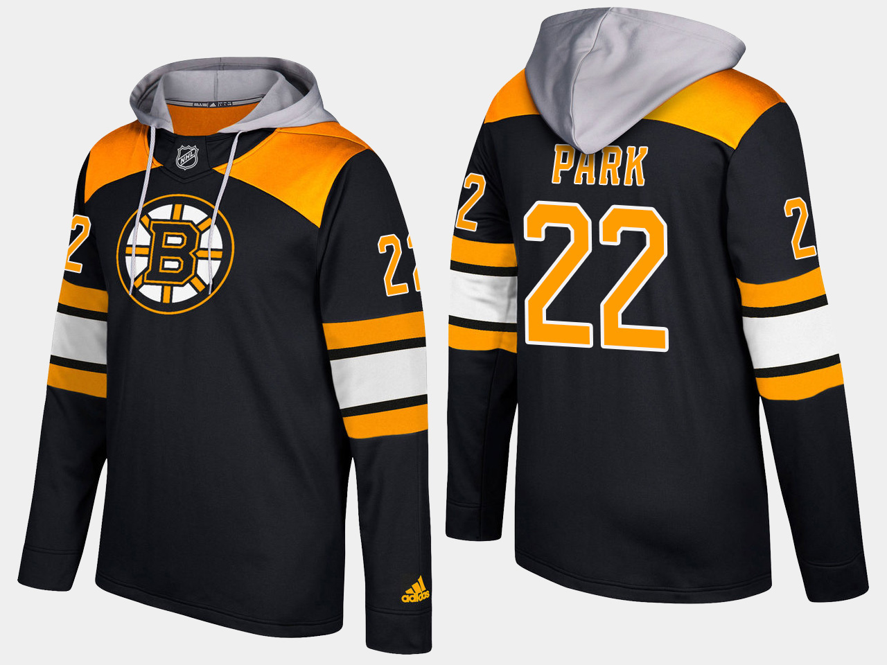 Men NHL Boston bruins retired #22 brad park black hoodie->boston bruins->NHL Jersey